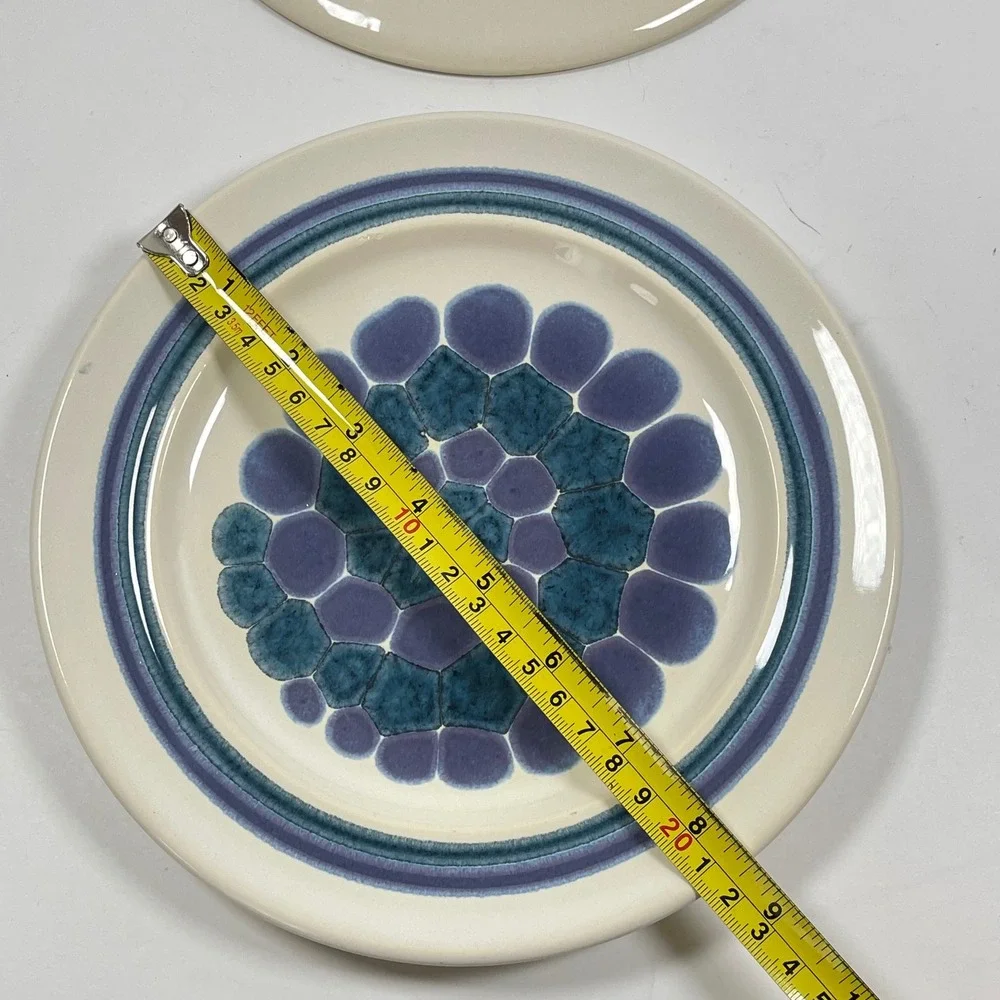 Franciscan Earthenware Moondance Salad Plates 2 Blue Purple MCM Vintage 8.5
